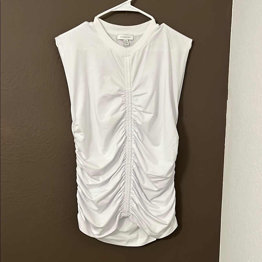 TOPSHOP Ruched Sleeveless Top